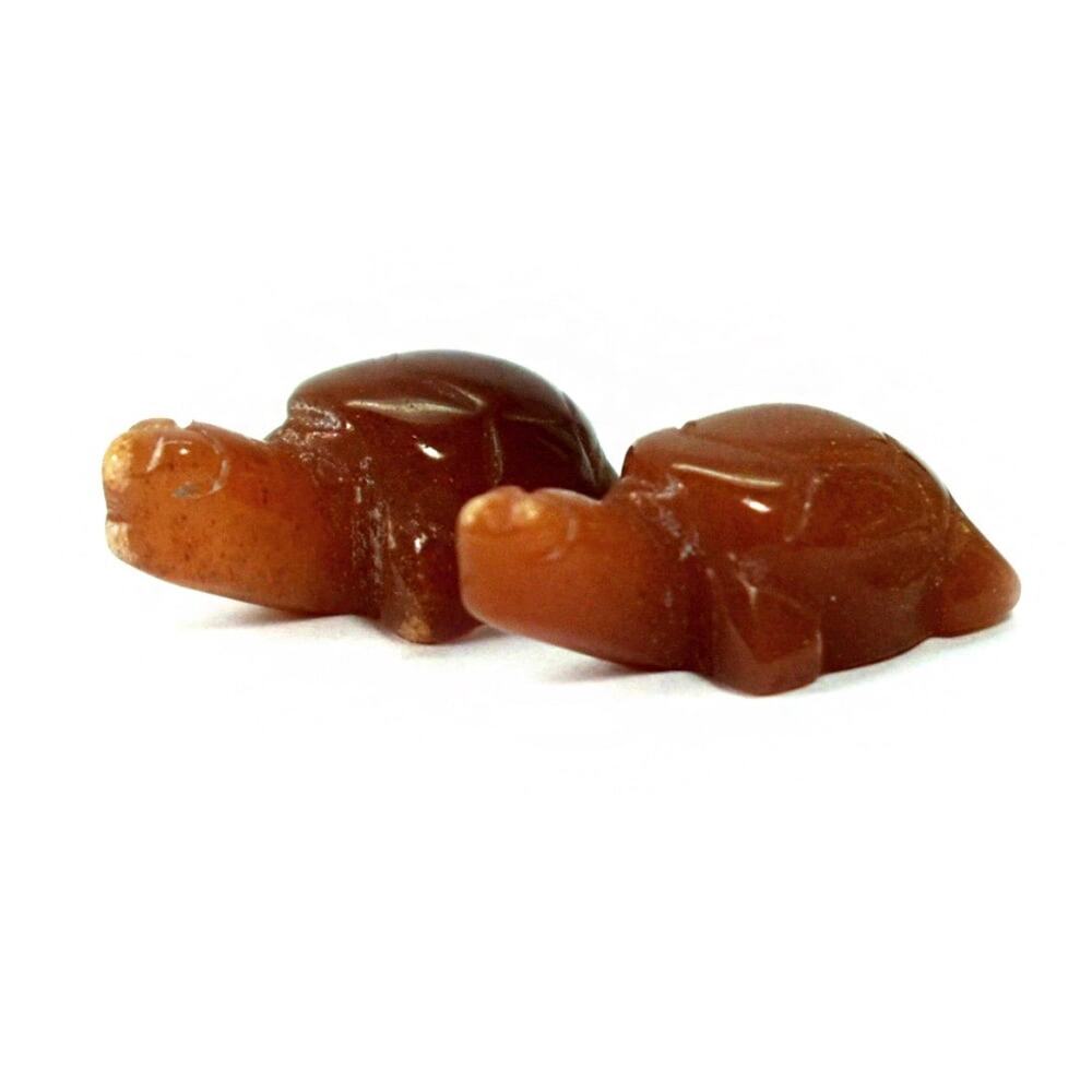 Natural Honey Jade Turtle Carvings Burma Gemstone Figurines